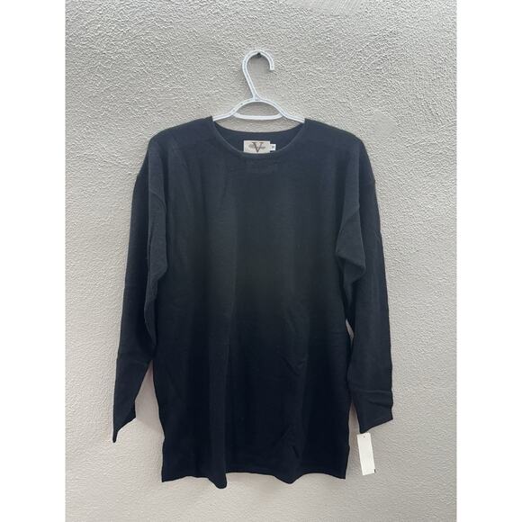 Verrazano Womens Sweater Size Medium Black Cashmere Pullover NWTs - Picture 1 of 10